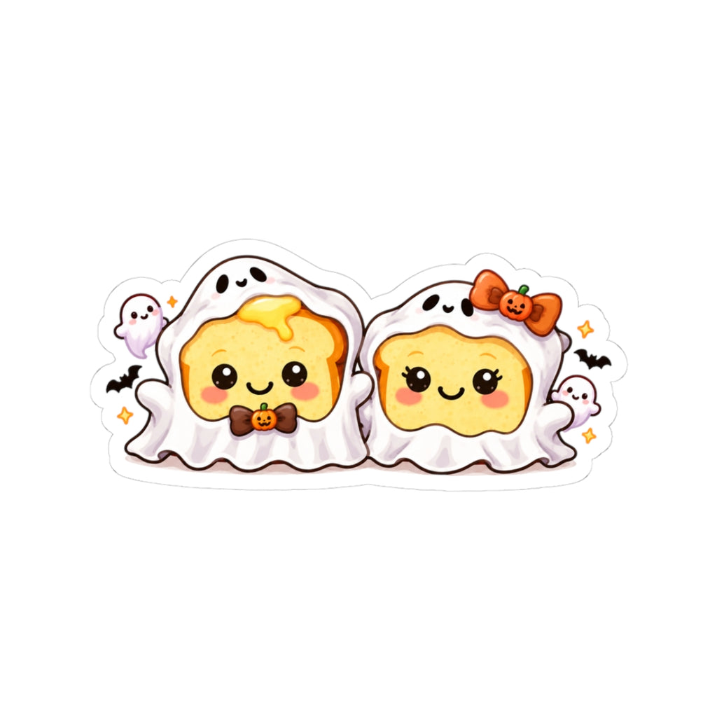 Cute Ghost Toast Kiss-Cut Sticker