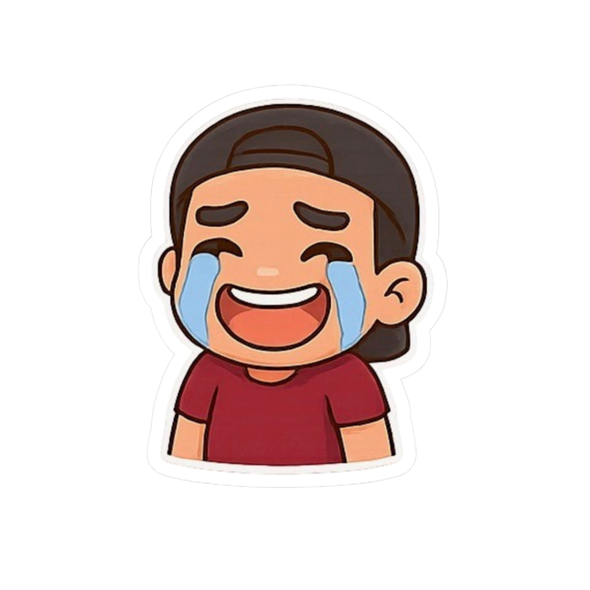 Crying-Laugh Emoji Sticker — Toasty Jerry Kiss-Cut Sticker