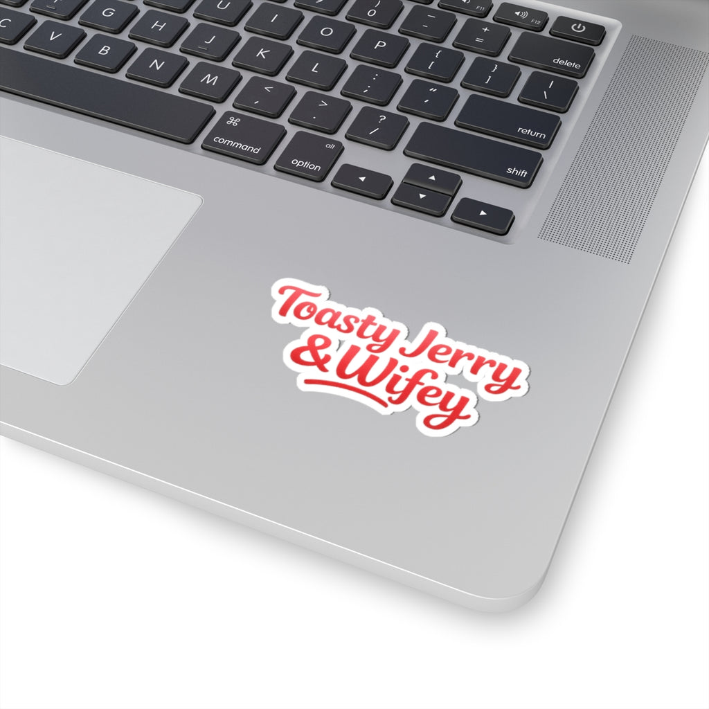 Kiss-Cut Sticker — "Toasty Jerry & Wifey" Pink + Red Vinyl Decal