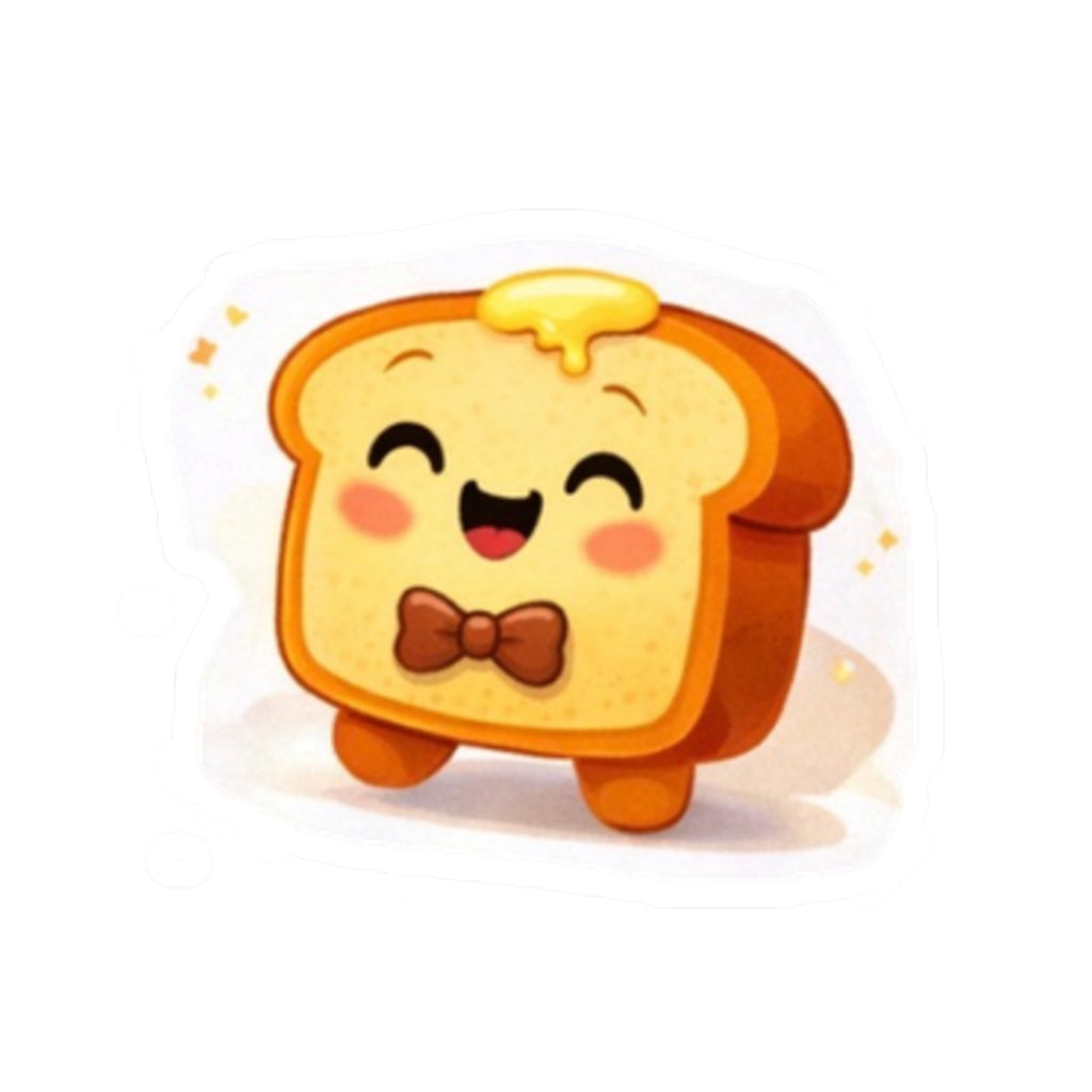 Cute Toast Character Kiss-Cut Sticker