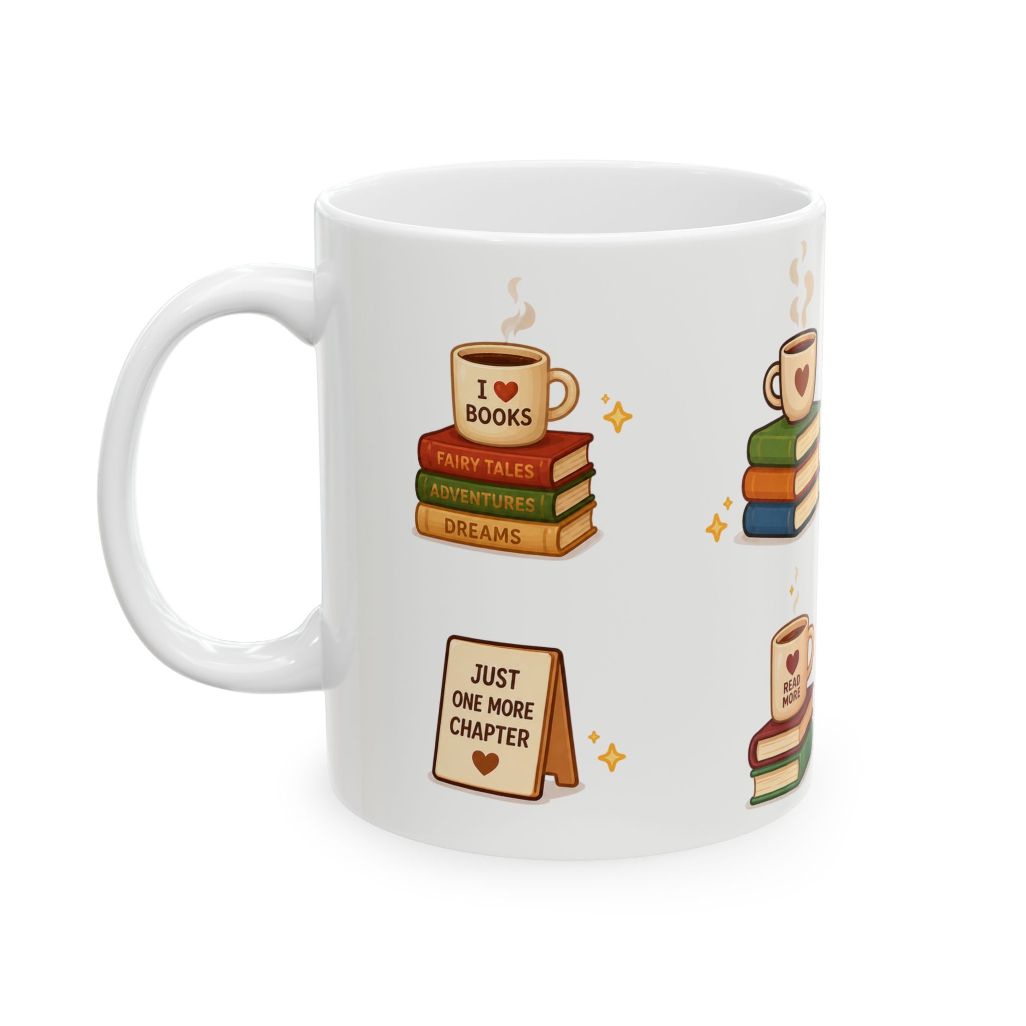 Book Lover Ceramic White Mug (11oz & 15oz)