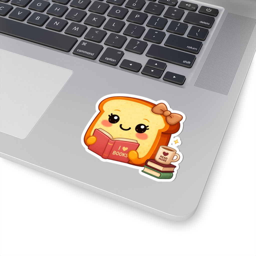 Cute Wifey Book Lovers Toast Kiss-Cut Sticker