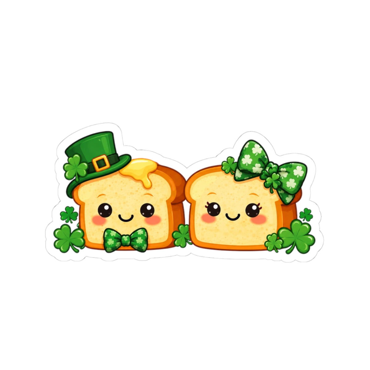 Cute St. Patrick’s Day Toast Kiss-Cut Sticker