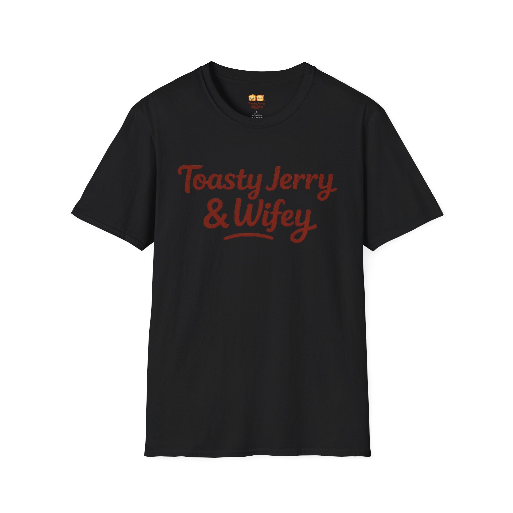 T-Shirt — 'Toasty Jerry & Wifey' (Large text) Couple Graphic Tee
