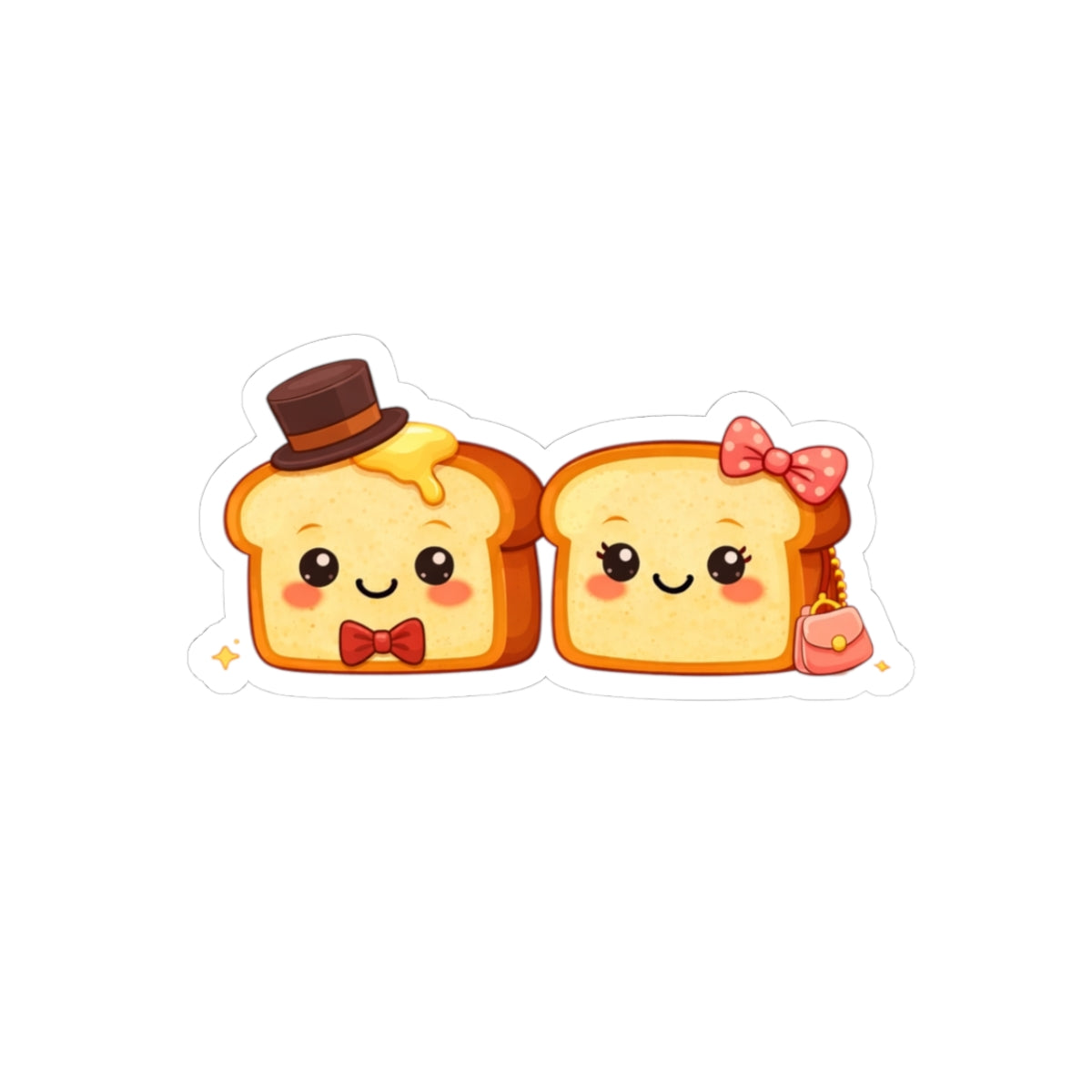 Fancy Toasty Couple — Kiss-Cut Sticker