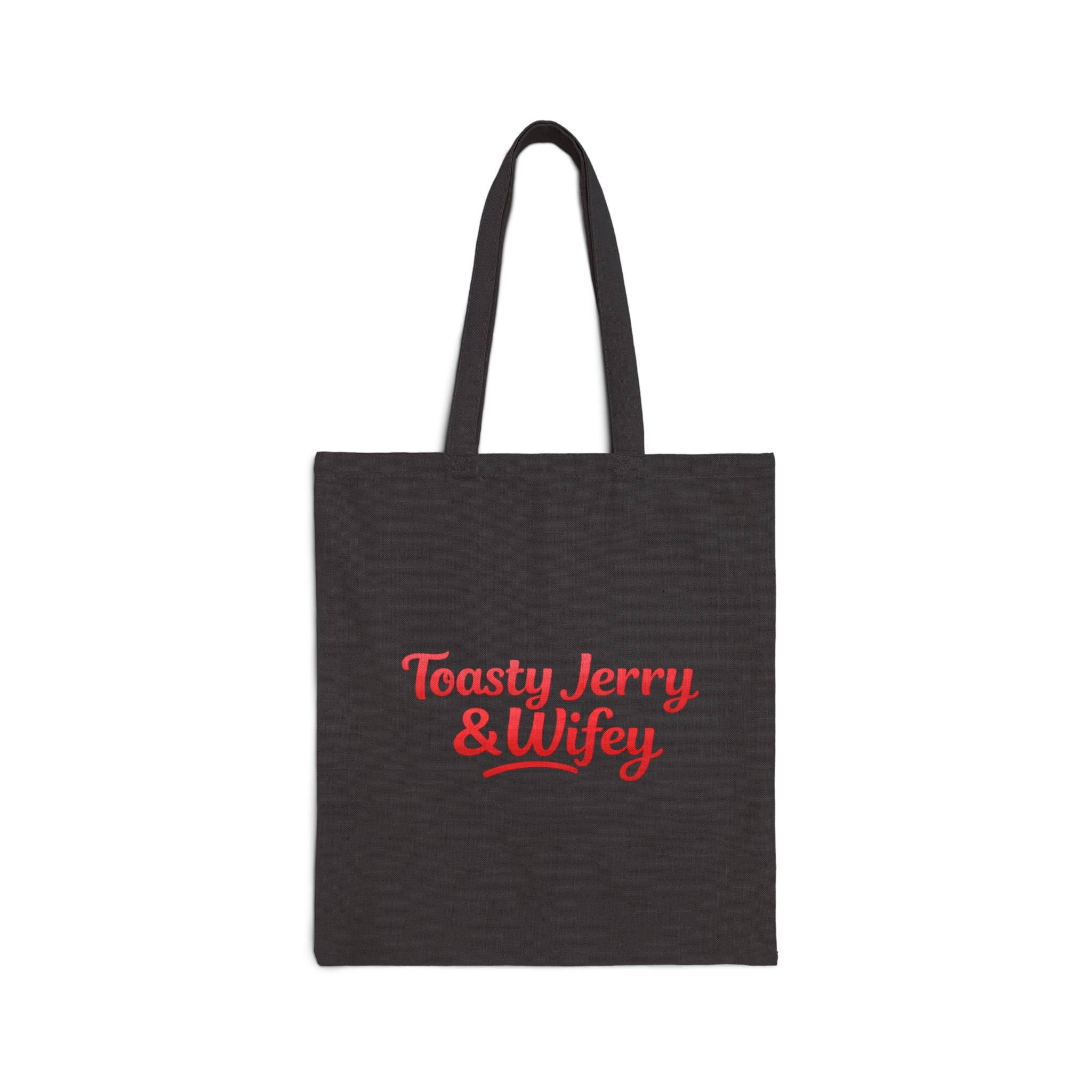 Tote Bag — "Toasty Jerry & Wifey" Red + Pink Canvas Tote