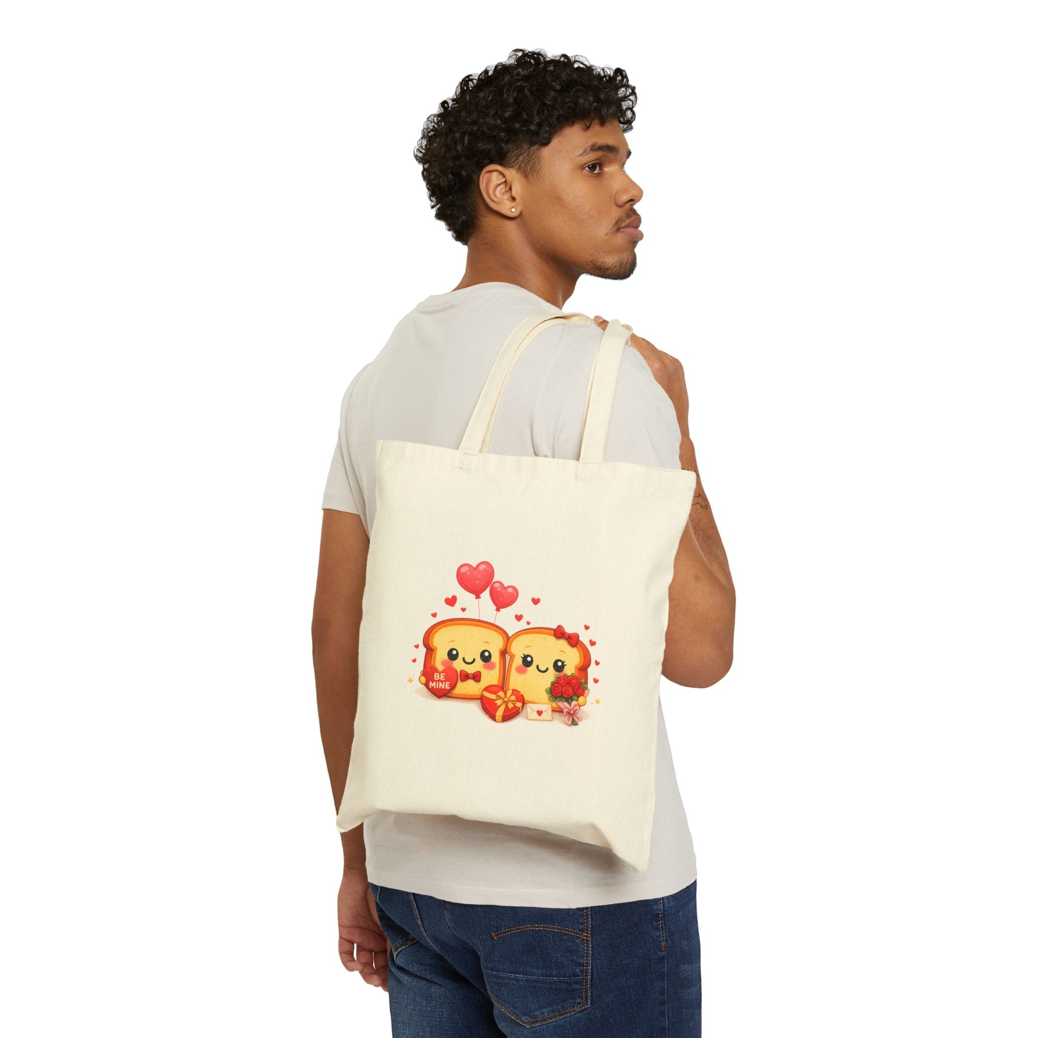 Tote — "Toasty Jerry & Wifey" Cute Toast Couple Canvas Tote Bag