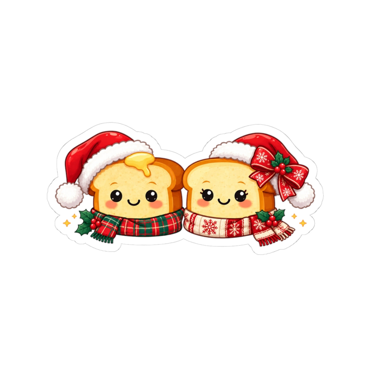 Cute Christmas Toast Kiss-Cut Sticker #1