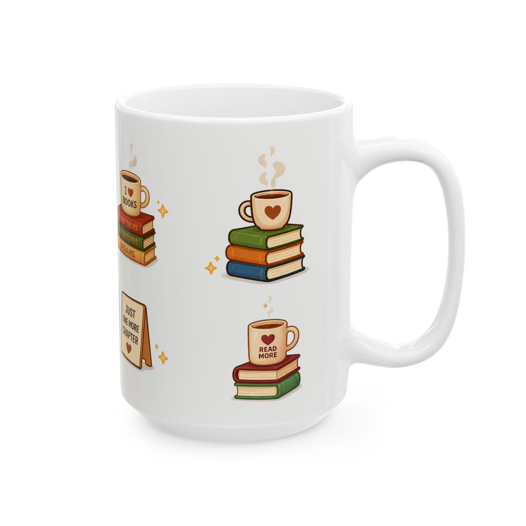 Book Lover Ceramic White Mug (11oz & 15oz)
