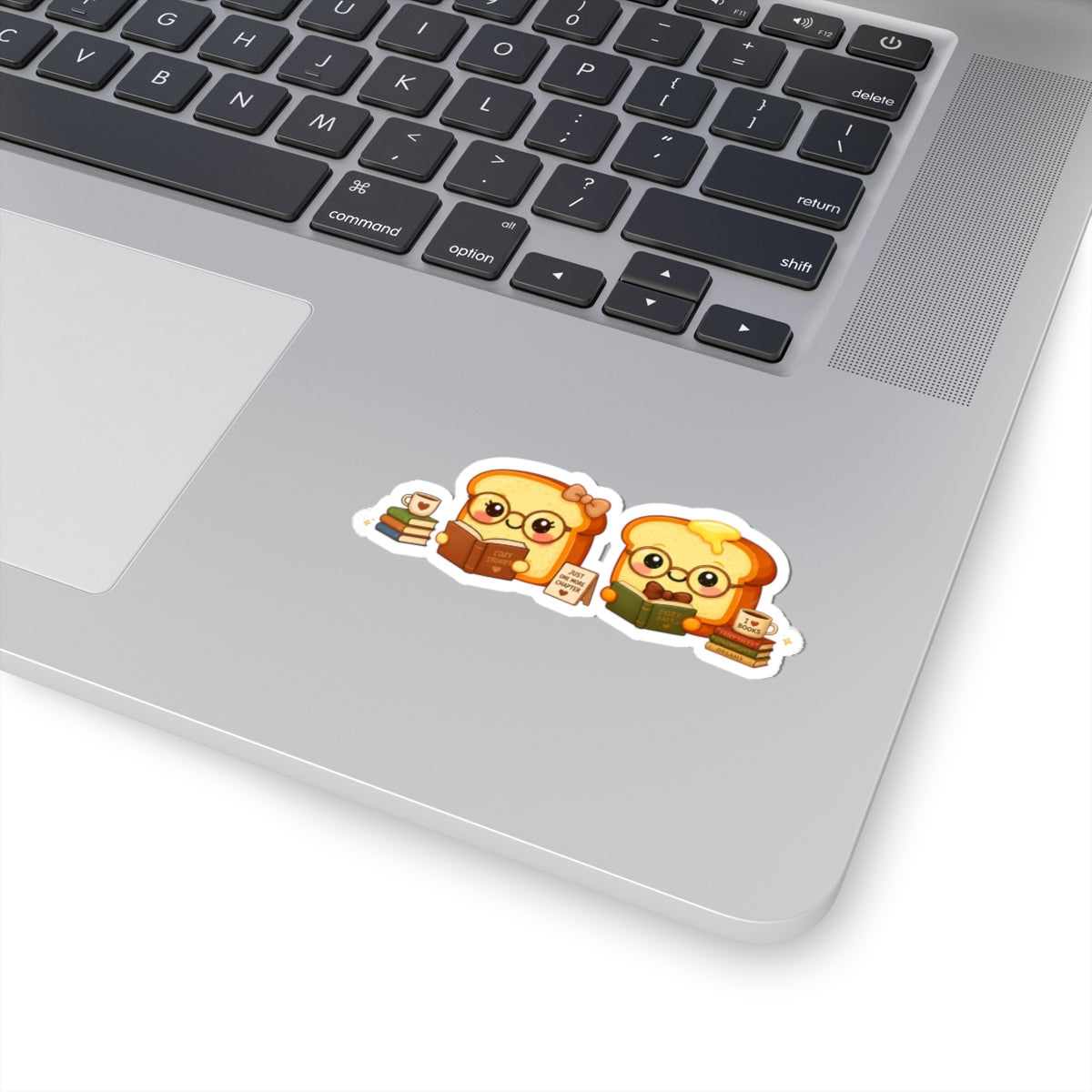Cozy Book Lovers Toast Kiss-Cut Sticker