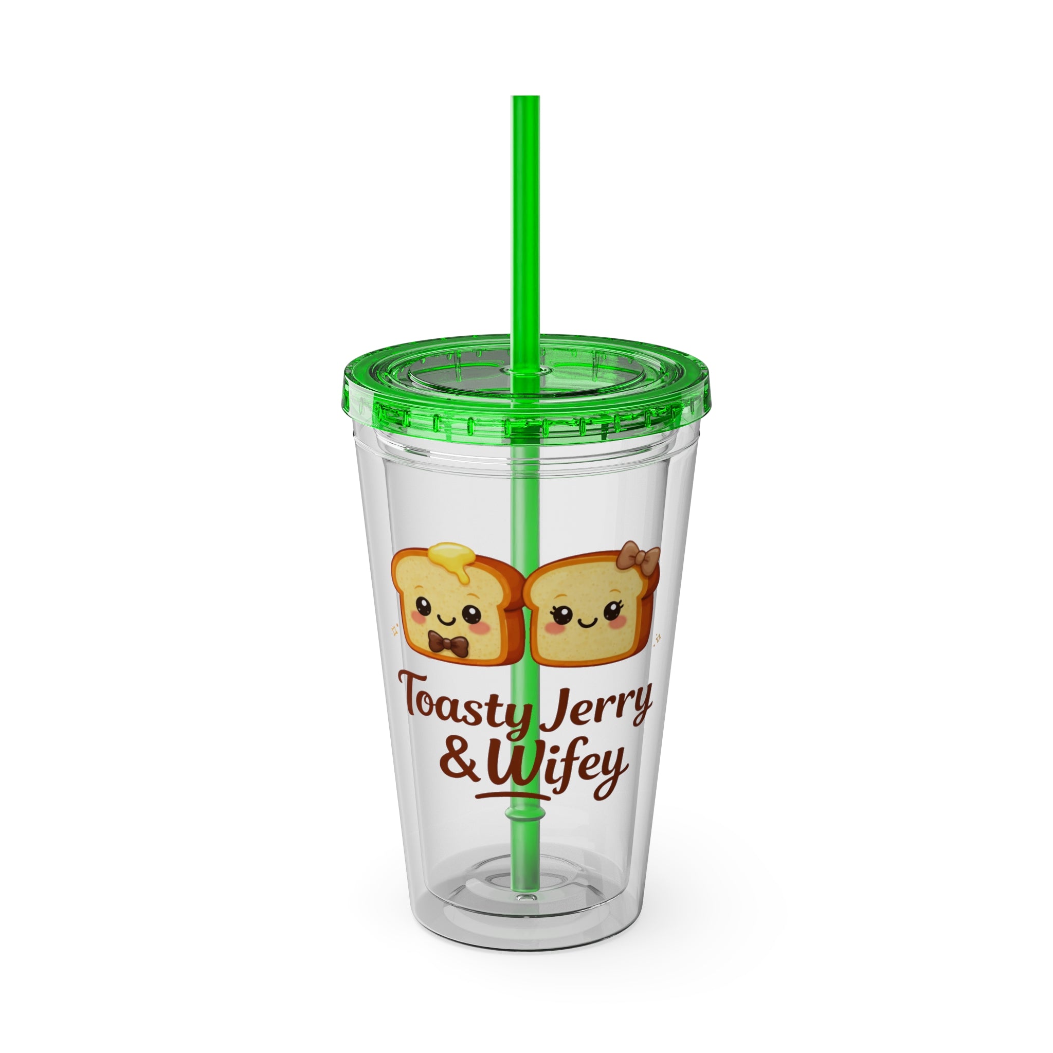 Toasty Jerry & Wifey 16oz Acrylic Tumbler Cup with Straw