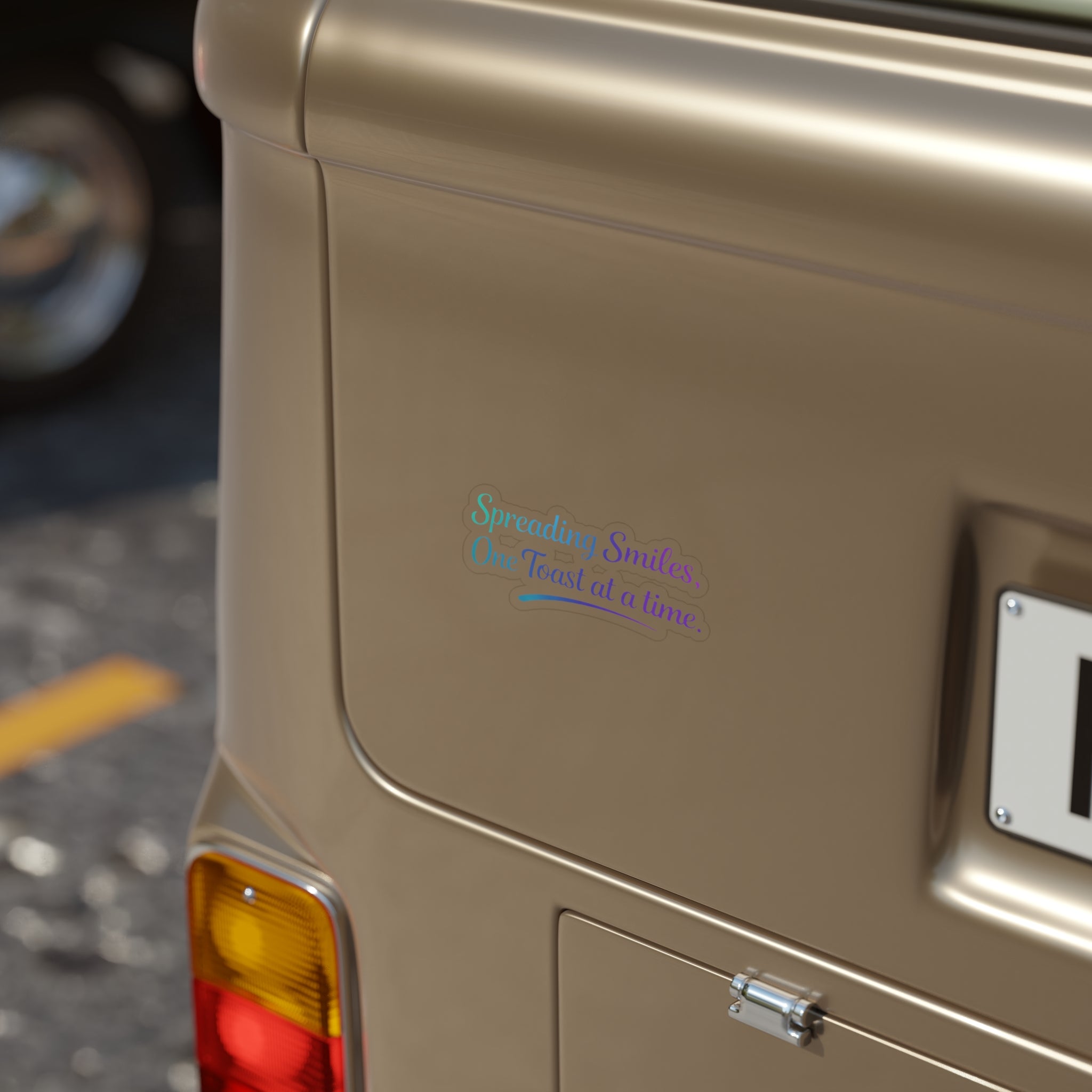 "Spreading Smiles, One Toast at a Time" Die-Cut Outdoor Sticker