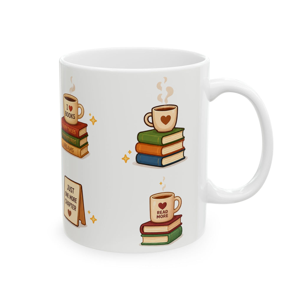 Book Lover Ceramic White Mug (11oz & 15oz)