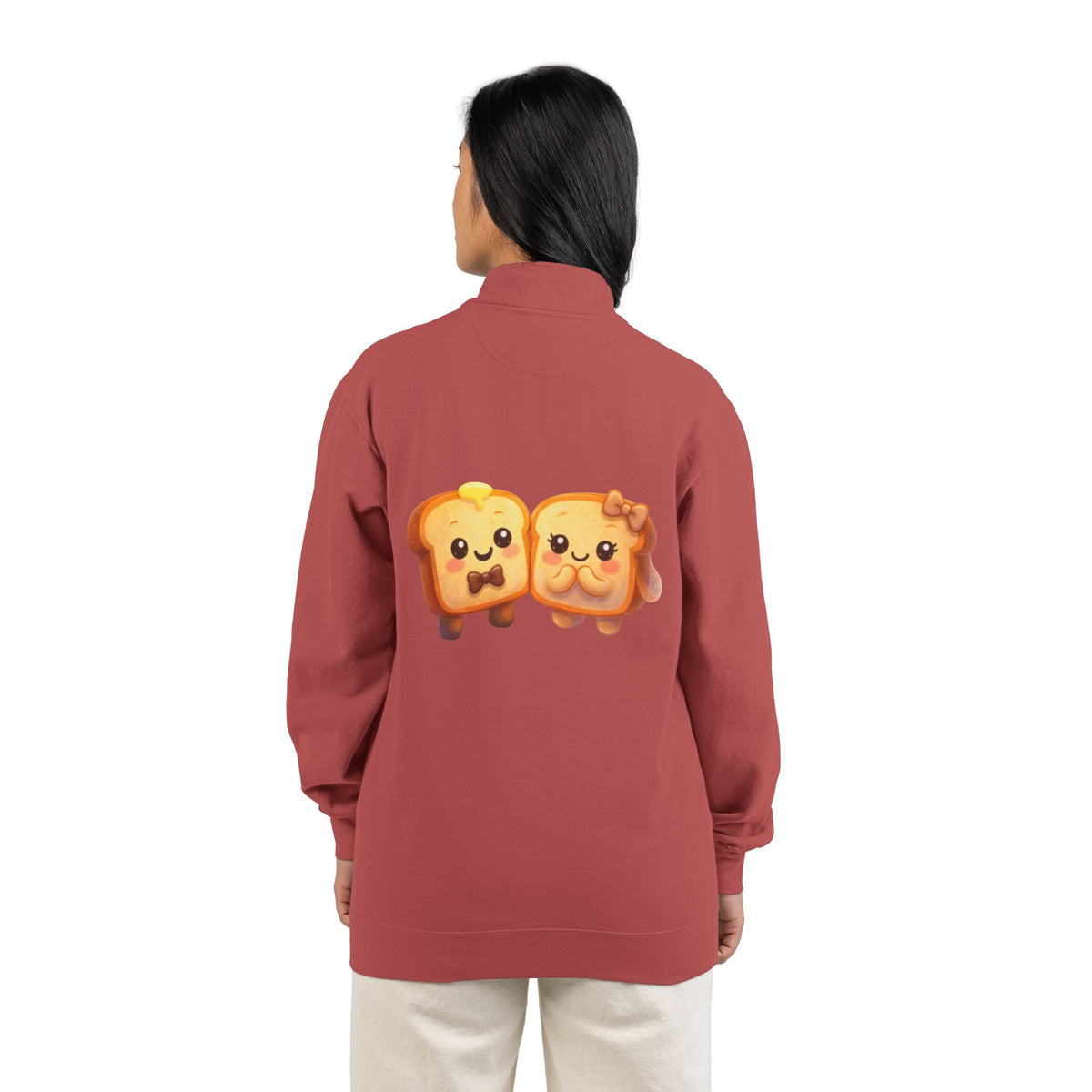 Kawaii Toast Couple Quarter-Zip Sweatshirt
