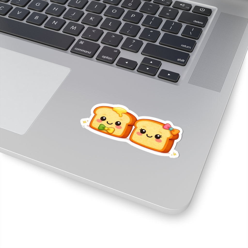 Kiss-Cut Sticker — Toasty Couple Green + Yellow + Pink + Teal + Orange