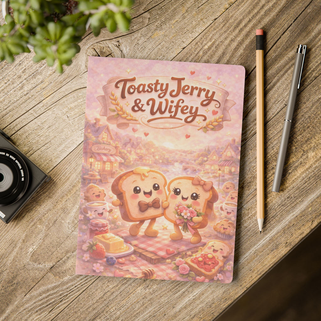 Toasty Jerry & Wifey Cute Couple Toast Notebook & Story Book inside