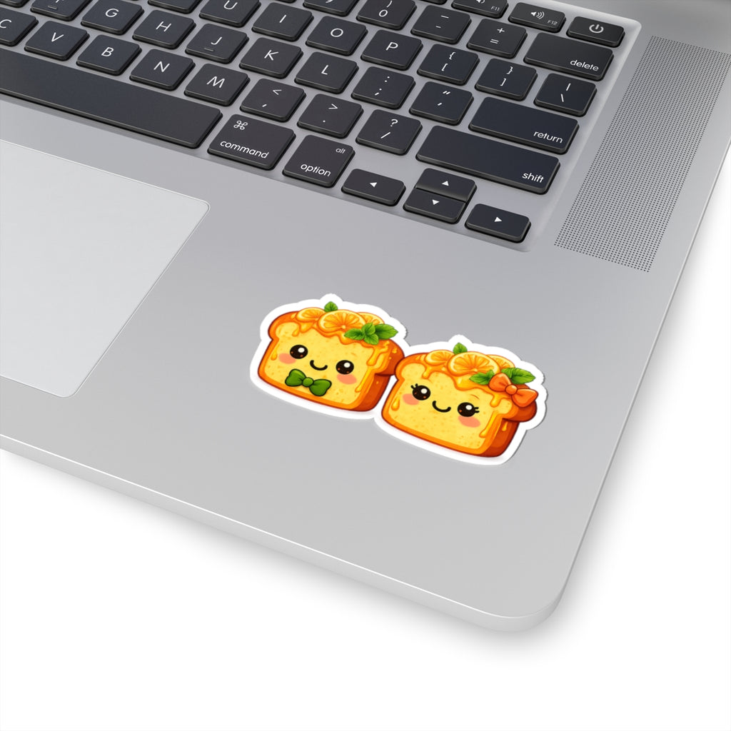 Kiss-Cut Sticker — Toasty Couple Mandarin oranges + Honey +Mint Vinyl Decal