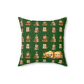 Cozy Coffee & Books Pattern Pillow Throw Cushion