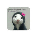 Adorable Hooded Ferret with Pink Bow Kiss-Cut Sticker