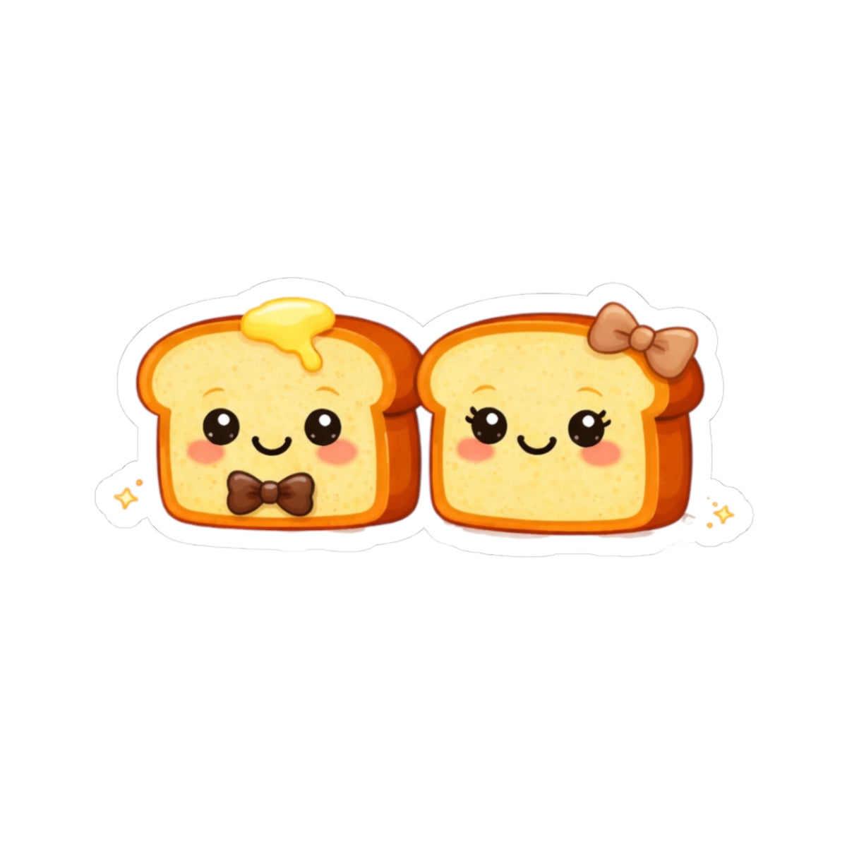 Kiss-Cut Sticker — Toasty Couple Brown + Tan