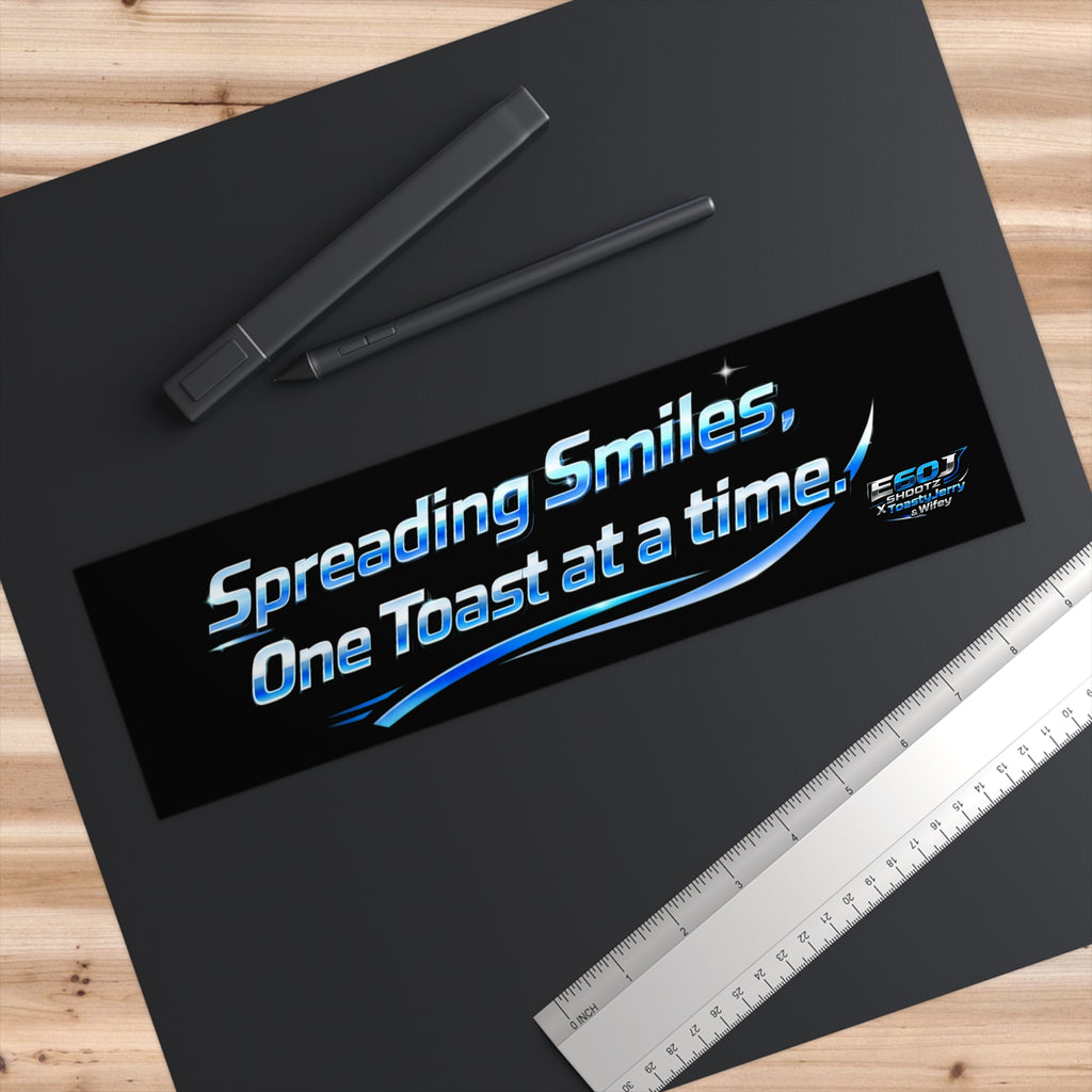 E60J x ToastyJerry & Wifey Collab - “Spreading Smiles, One Toast at a Time” Bumper Sticker