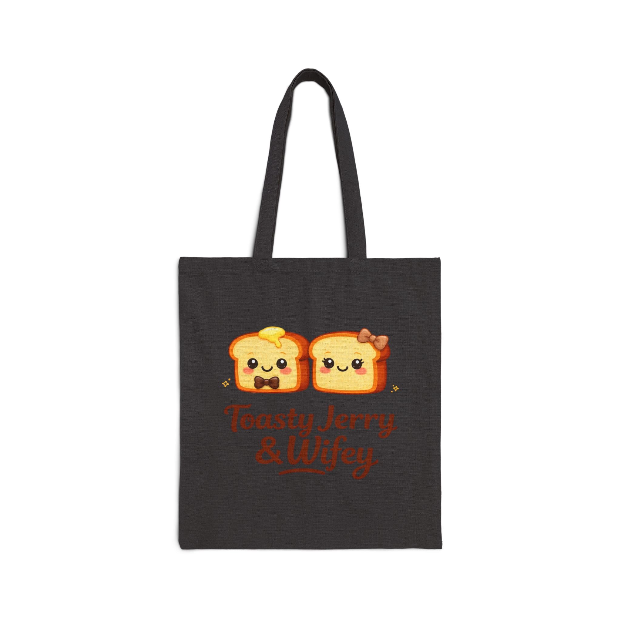 Tote Bag — "Toasty Jerry & Wifey" 'Spreading Smiles, One Toast at a Time' Canvas Tote