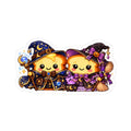Cute Halloween Wizard & Witch Toasties Kiss-Cut Stickers