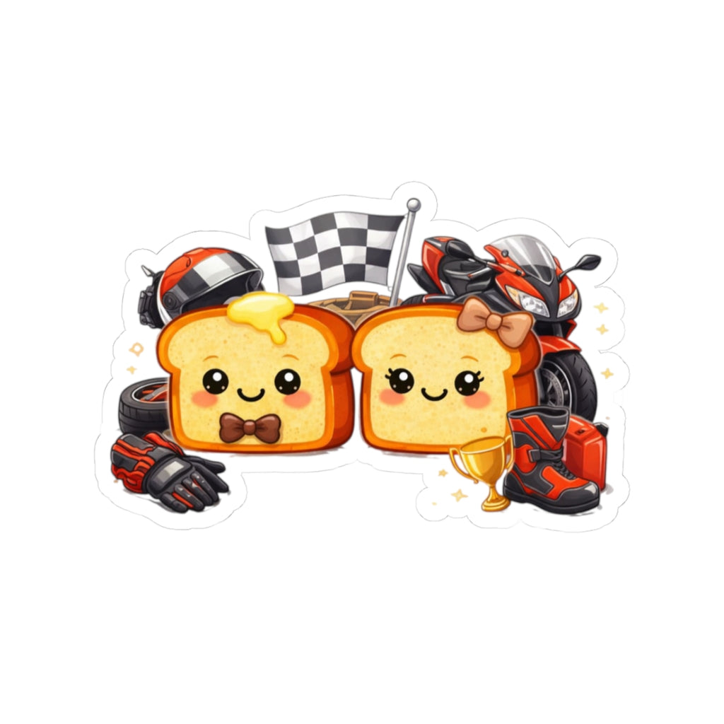 MotoRacing Toasty Couple — Kiss-Cut Sticker