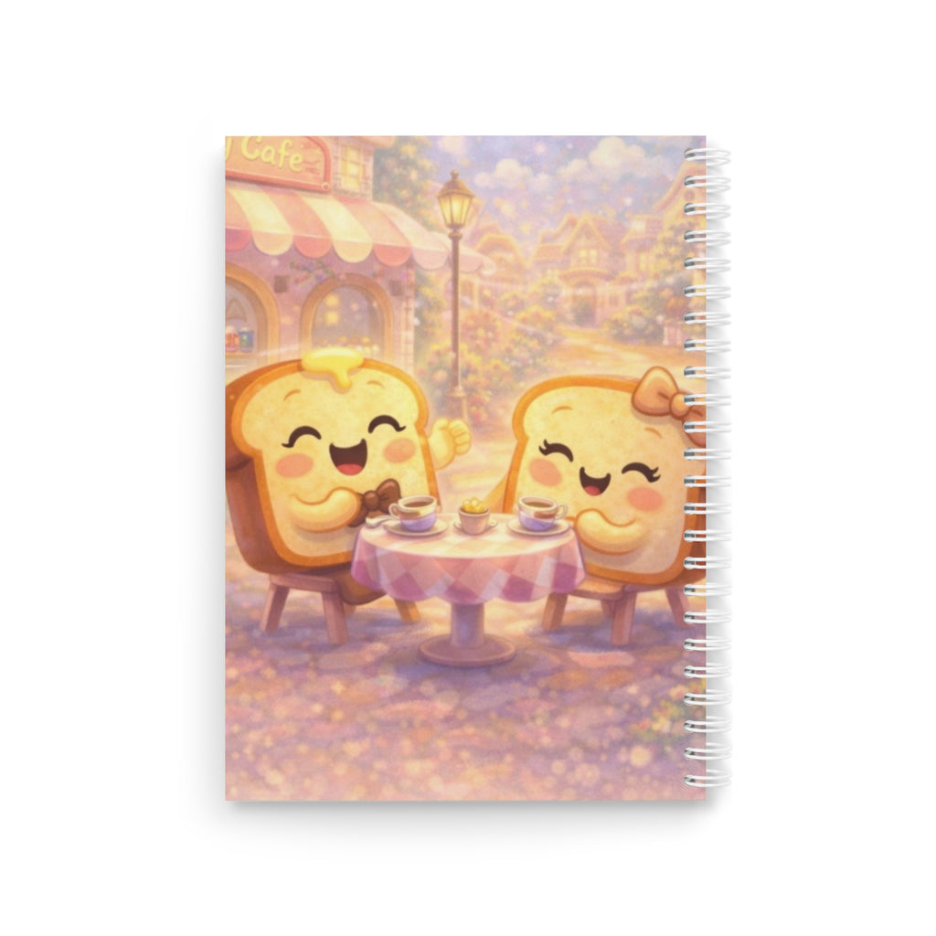 Toasty Jerry & Wifey Spiral Notebook — Kawaii Toast Couple Cute Journal