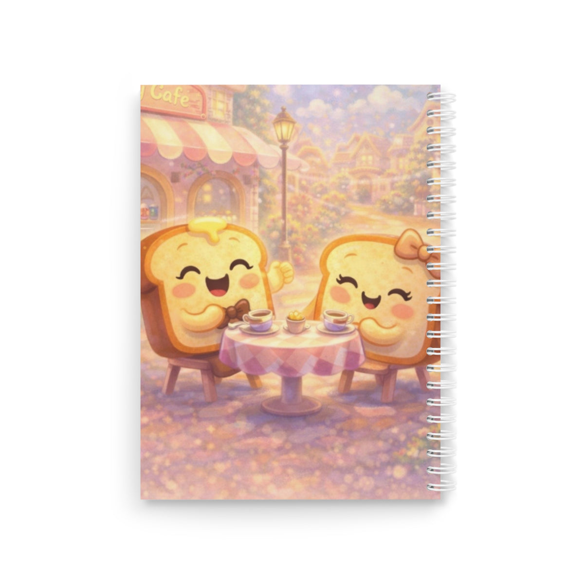 Toasty Jerry & Wifey Spiral Notebook — Kawaii Toast Couple Cute Journal