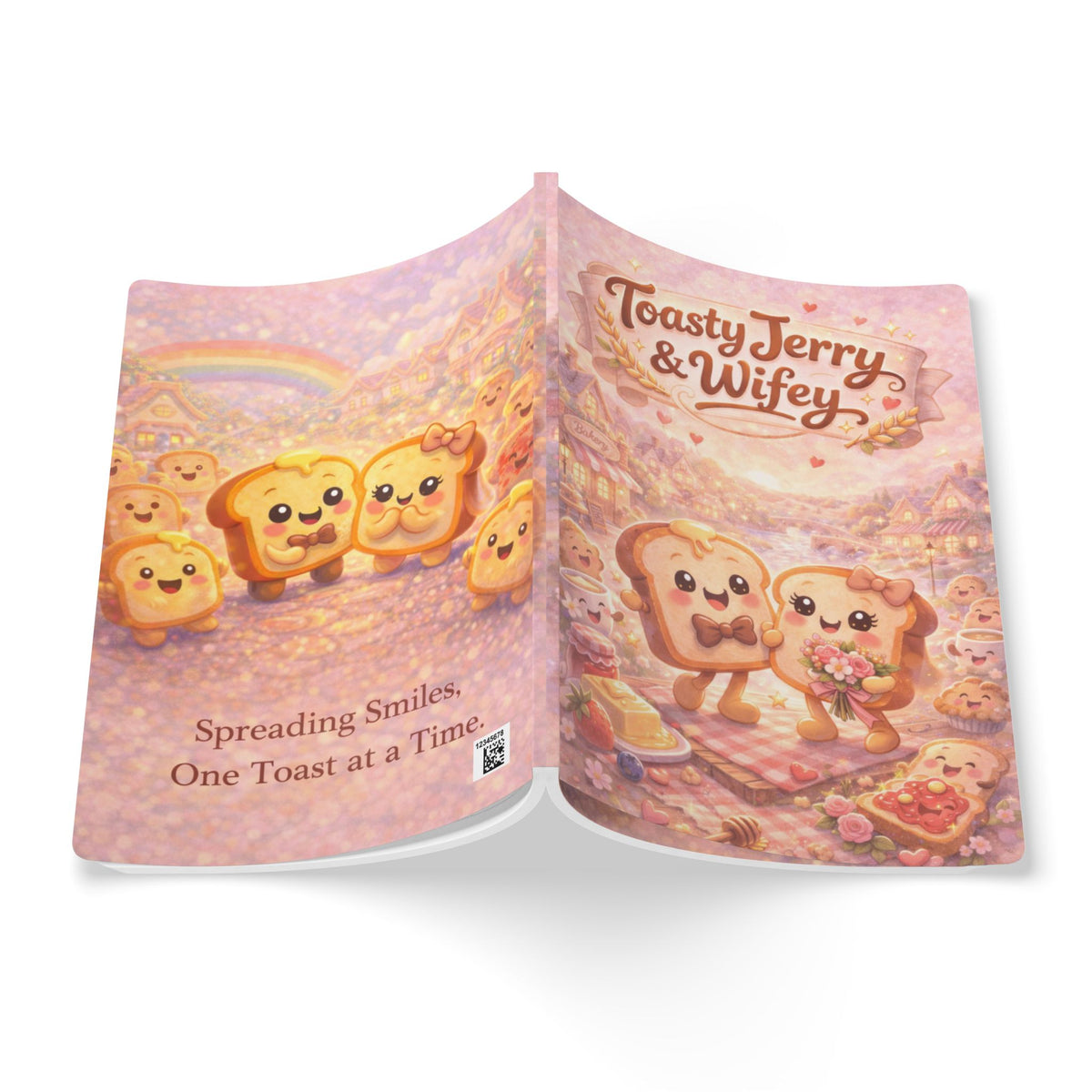 Toasty Jerry & Wifey Cute Couple Toast Notebook & Story Book inside