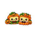 Cute Pumpkin Couple Kiss-Cut Sticker