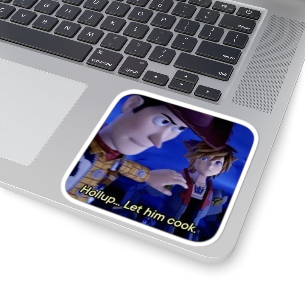 Humorous Movie Quote Sticker — 'Help... Let him cook' Kiss-Cut Sticker