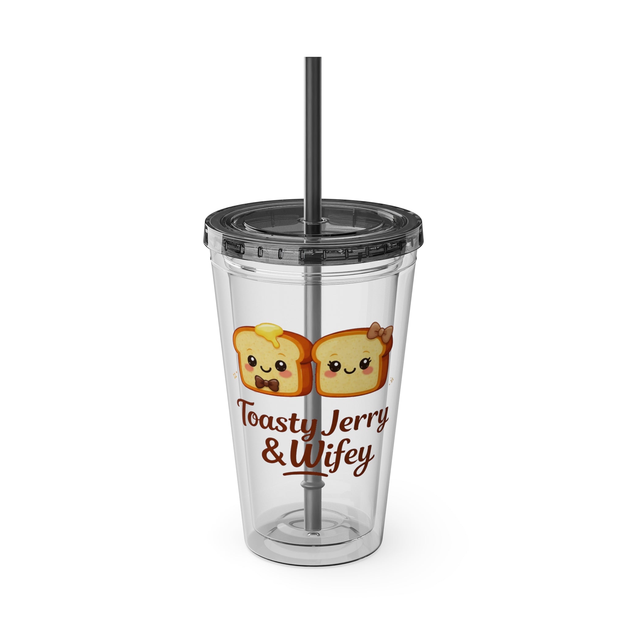 Toasty Jerry & Wifey 16oz Acrylic Tumbler Cup with Straw