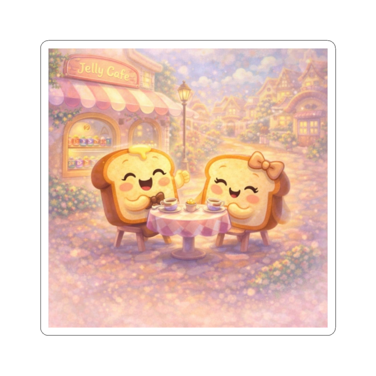 Cute Toast Couple Tea Time Story Sticker