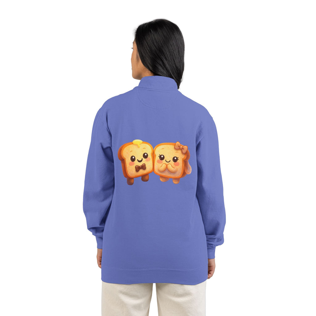 Kawaii Toast Couple Quarter-Zip Sweatshirt