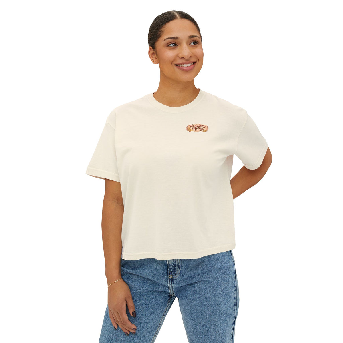 ToastJerry & Wifey Story Book — Women's Boxy Cropped T‑Shirt