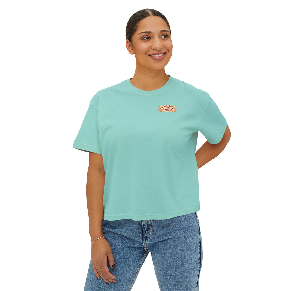ToastJerry & Wifey Story Book — Women's Boxy Cropped T‑Shirt