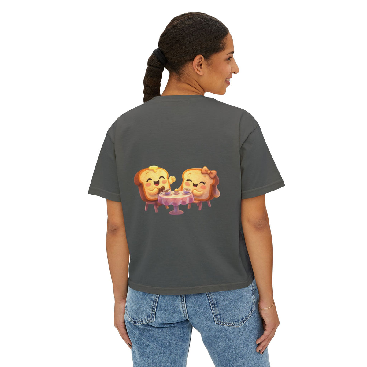 ToastJerry & Wifey Story Book — Women's Boxy Cropped T‑Shirt