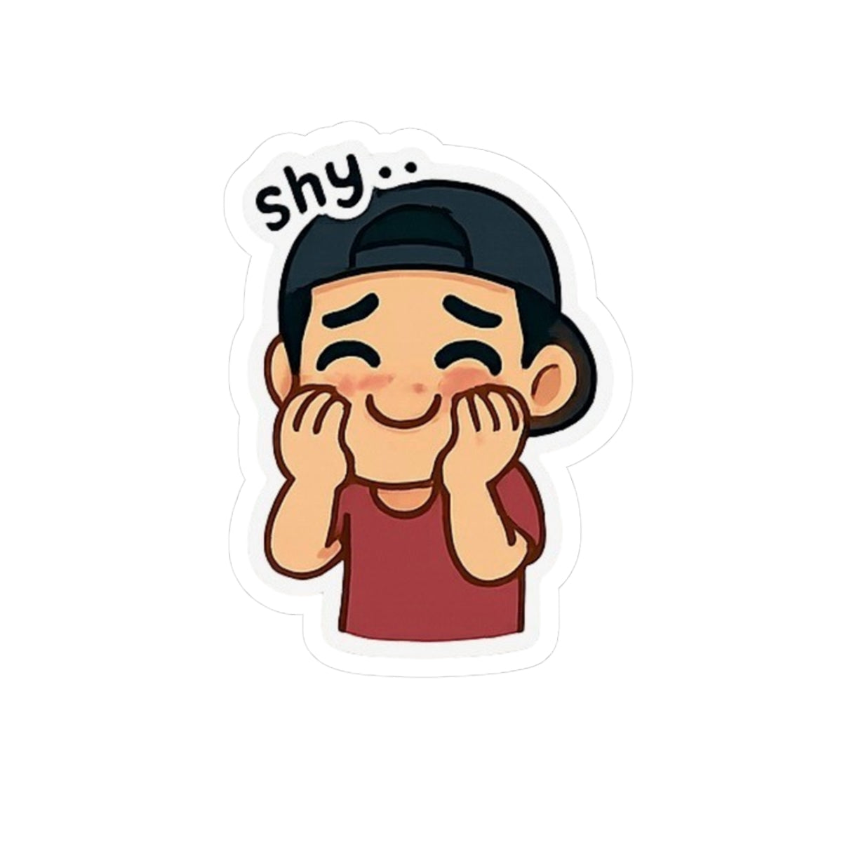 Shy Emoji Sticker — Toasty Jerry Kiss-Cut Sticker