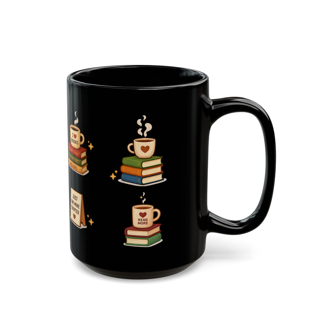 Book Lover Ceramic Black Mug (11oz & 15oz)
