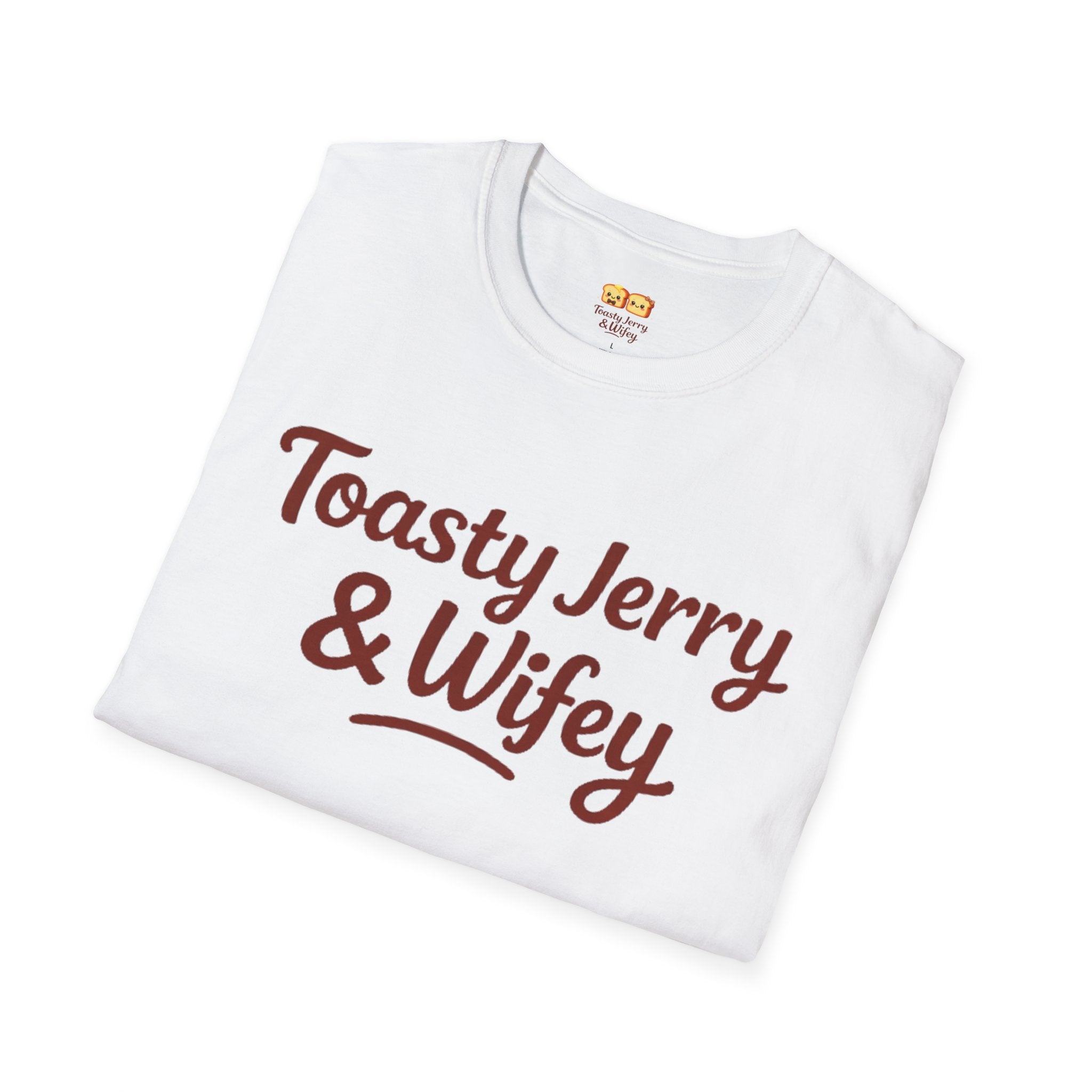 T-Shirt — 'Toasty Jerry & Wifey' (Large text) Couple Graphic Tee