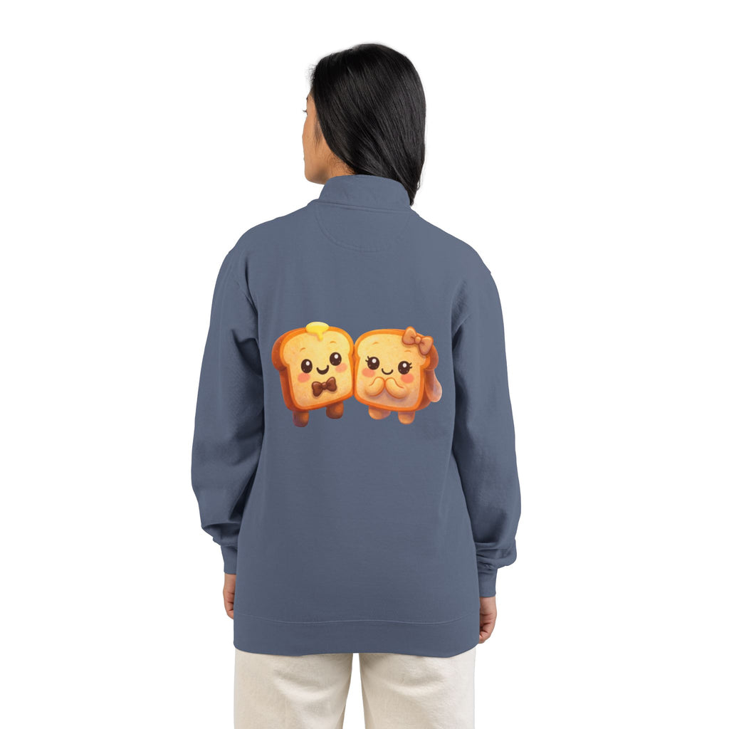 Kawaii Toast Couple Quarter-Zip Sweatshirt