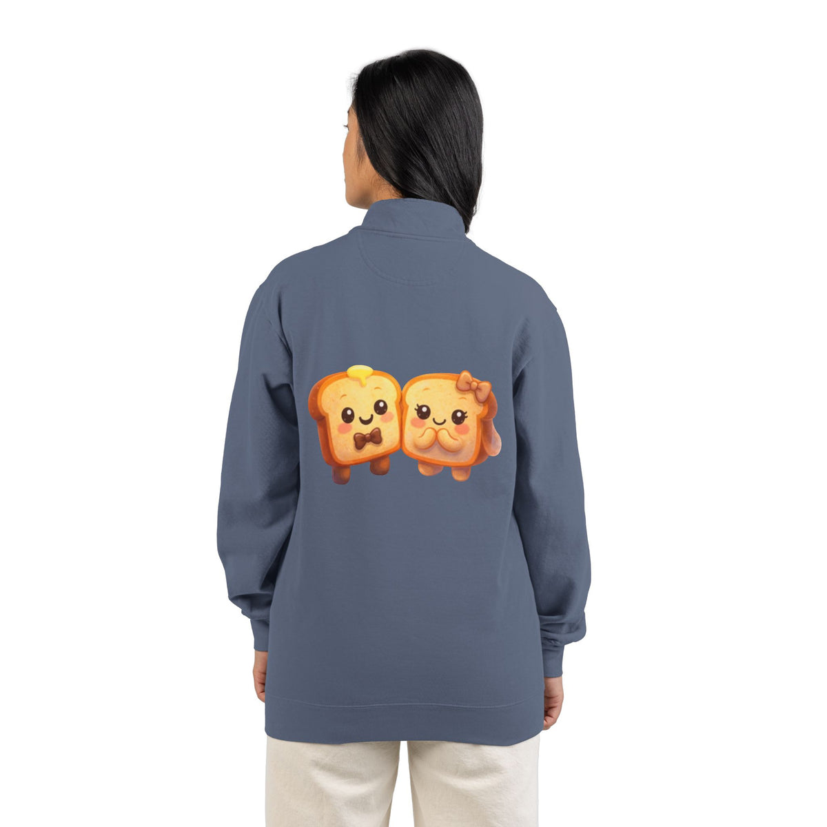 Kawaii Toast Couple Quarter-Zip Sweatshirt