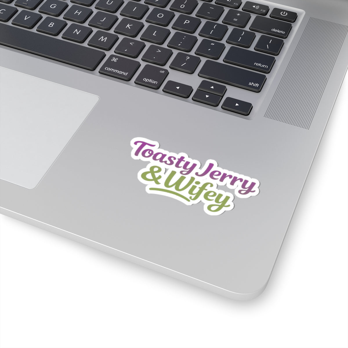 Kiss-Cut Sticker — "Toasty Jerry & Wifey" Purple + Light Green