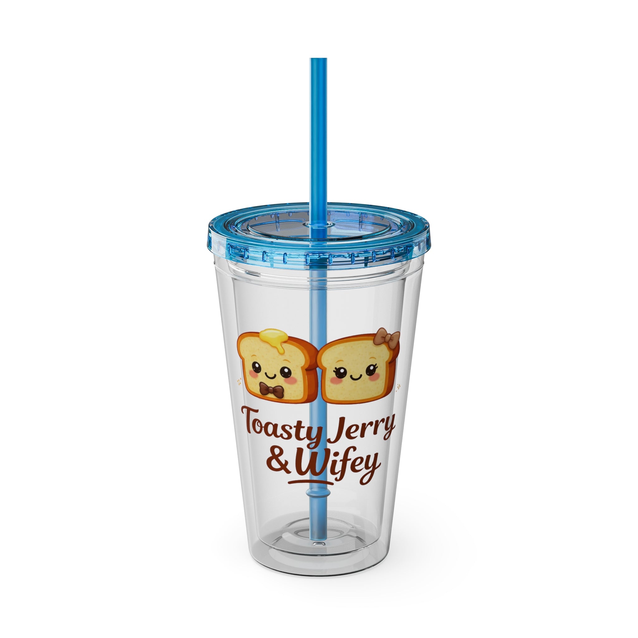 Toasty Jerry & Wifey 16oz Acrylic Tumbler Cup with Straw