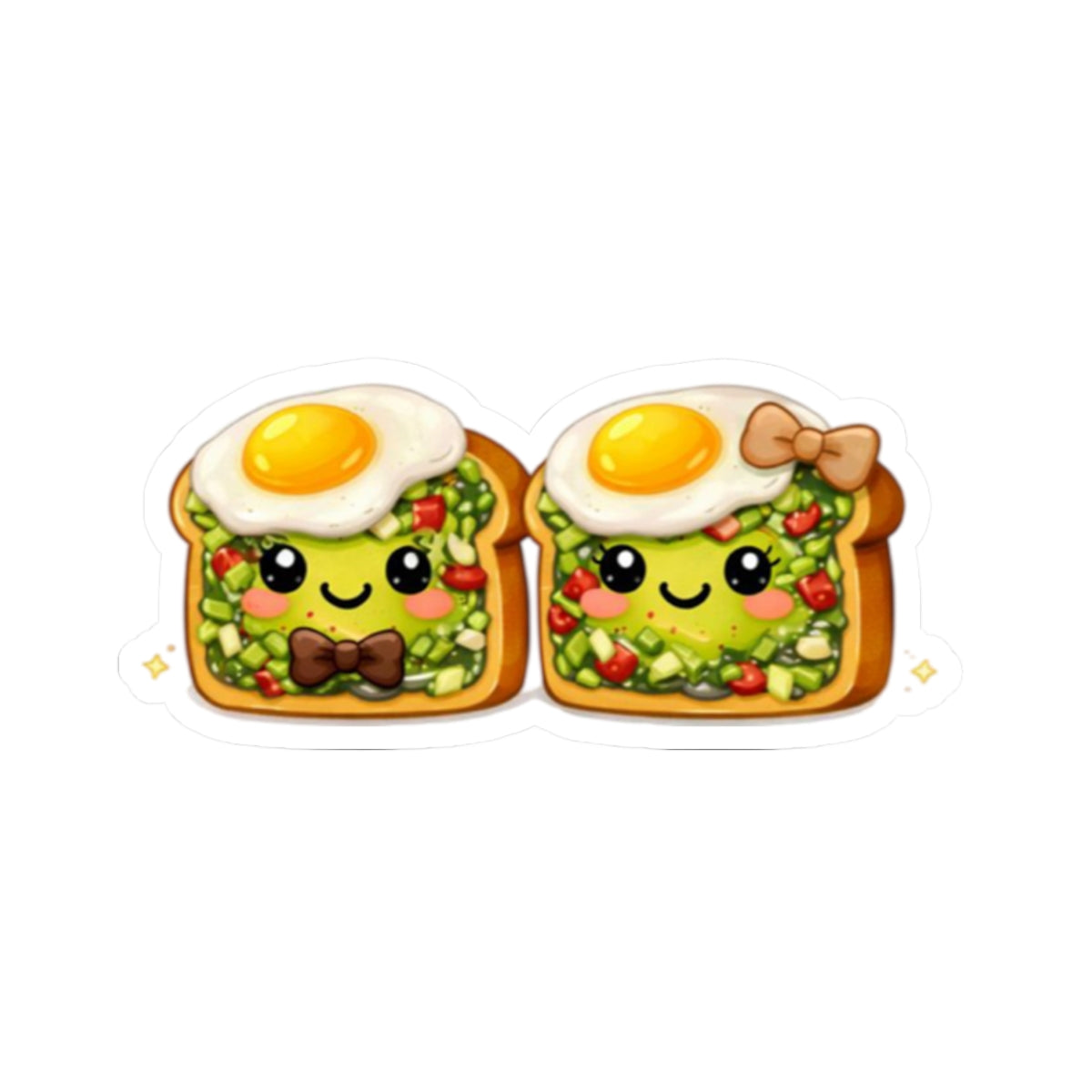 ToastyJerry & Wifey Egg, Pico, Avocado Kiss-Cut Sticker