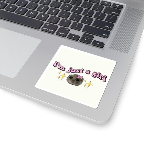 "I’m Just a Girl" Cute Sparkle Seal Decal