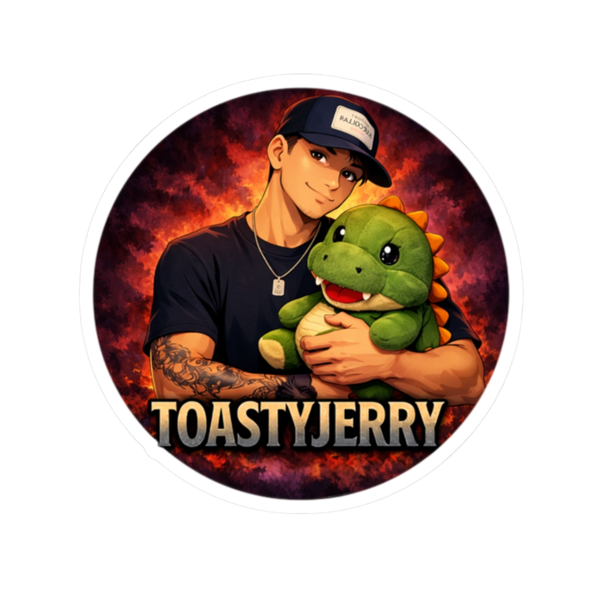 Kiss-Cut Sticker - ToastyJerry with Plushy Dino