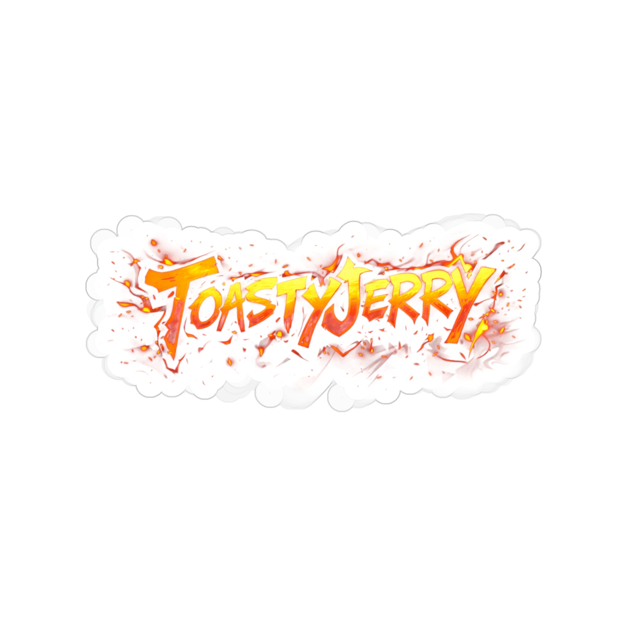 ToastyJerry Flame Logo Sticker — Transparent Die-Cut Outdoor Sticker